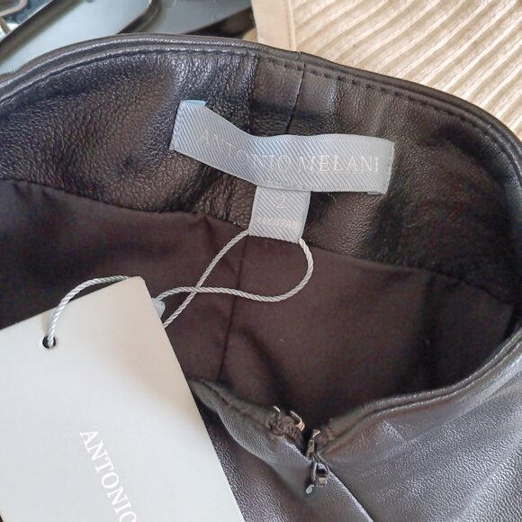 Women's Black Leather Pencil Skirt by Antonio Melani - Picture 6 of 8